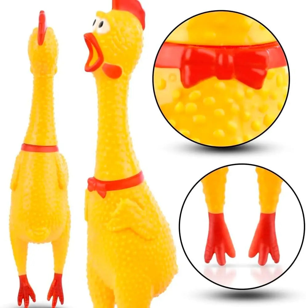 Frango de Borracha com Apito para Cães