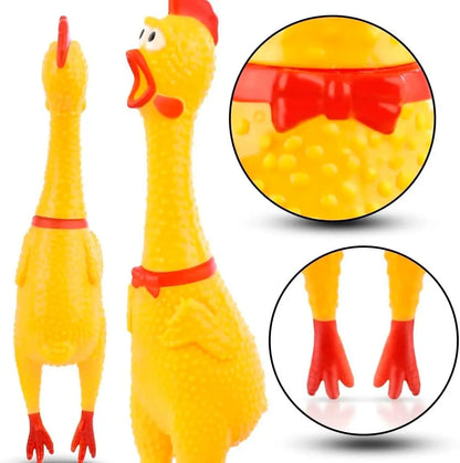 Frango de Borracha com Apito para Cães