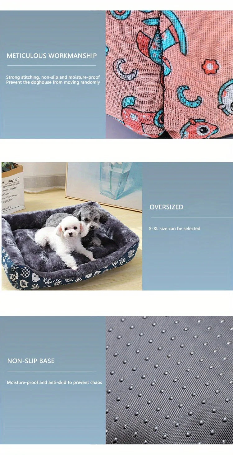 Cama Pet Sofá Acolchoada de Inverno para Cães e Gatos