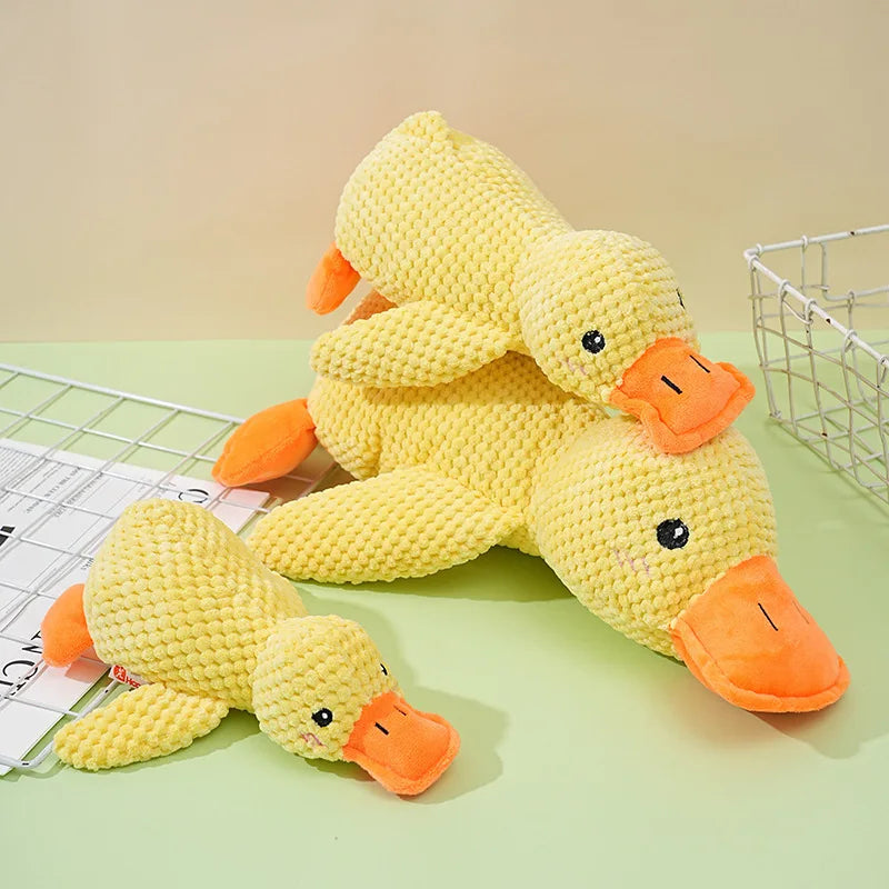 Brinquedo de Pato de Pelúcia com Som para Cães