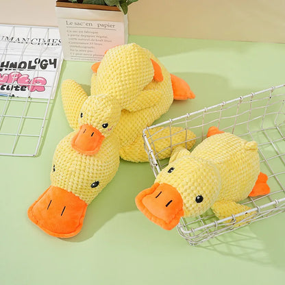 Brinquedo de Pato de Pelúcia com Som para Cães