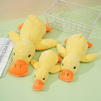 Brinquedo de Pato de Pelúcia com Som para Cães