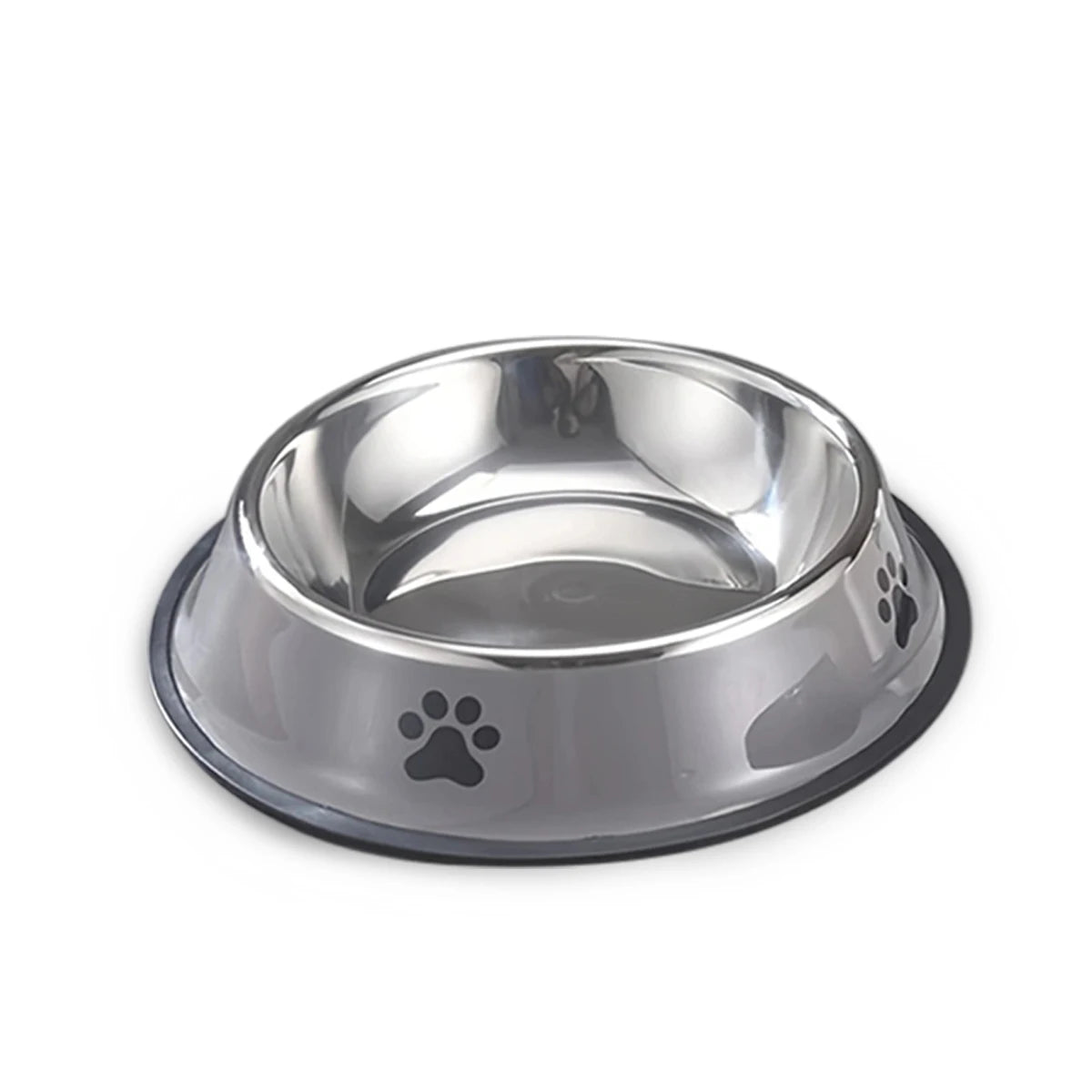 Tigela de Aço Inox para Cães e Gatos Antiderrapante