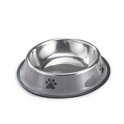 Tigela de Aço Inox para Cães e Gatos Antiderrapante