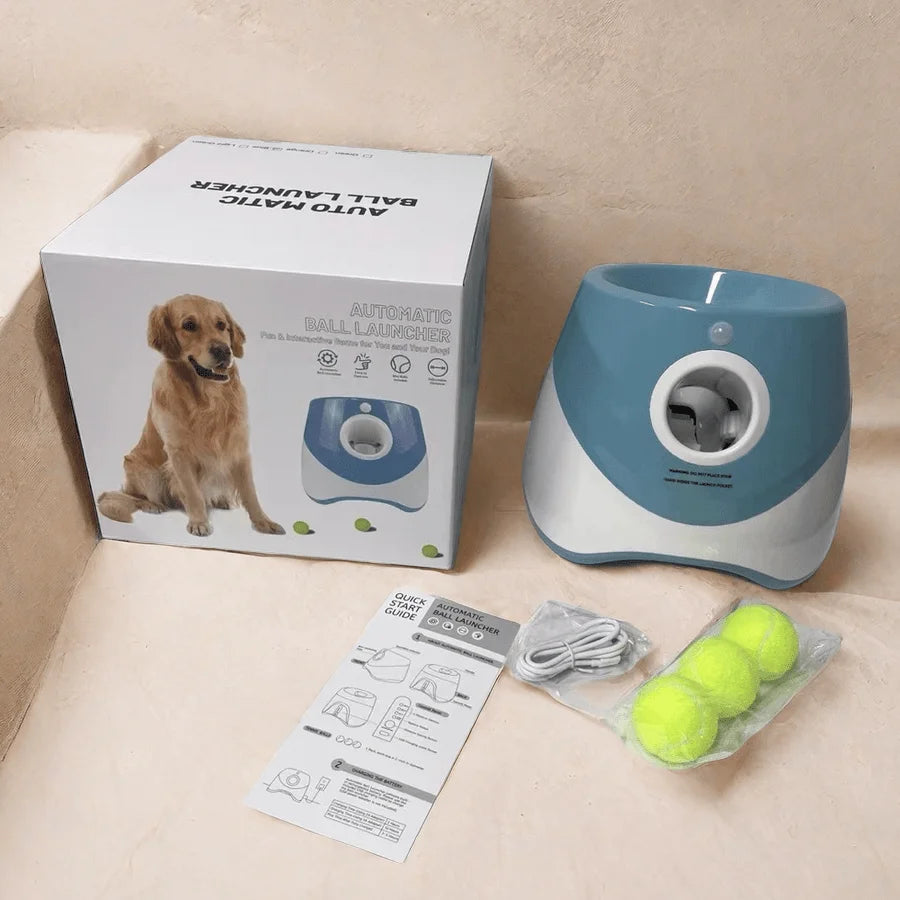Lançador Automático de Bola para Cães com Recarga USB