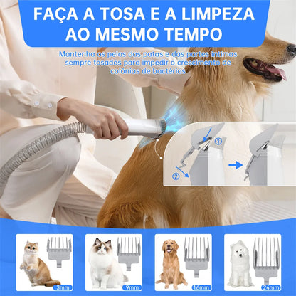 Aspirador de Pelos Pet com Kit de Grooming