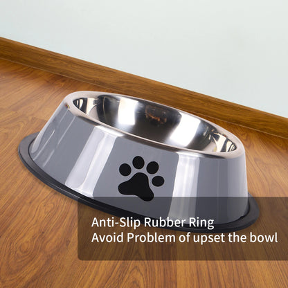 Tigela de Aço Inox para Cães e Gatos Antiderrapante