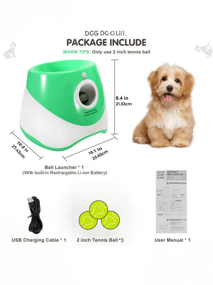 Lançador Automático de Bola para Cães com Recarga USB