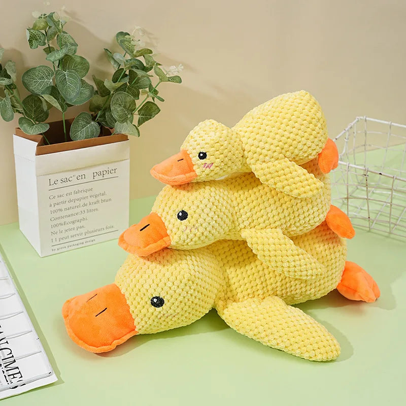 Brinquedo de Pato de Pelúcia com Som para Cães