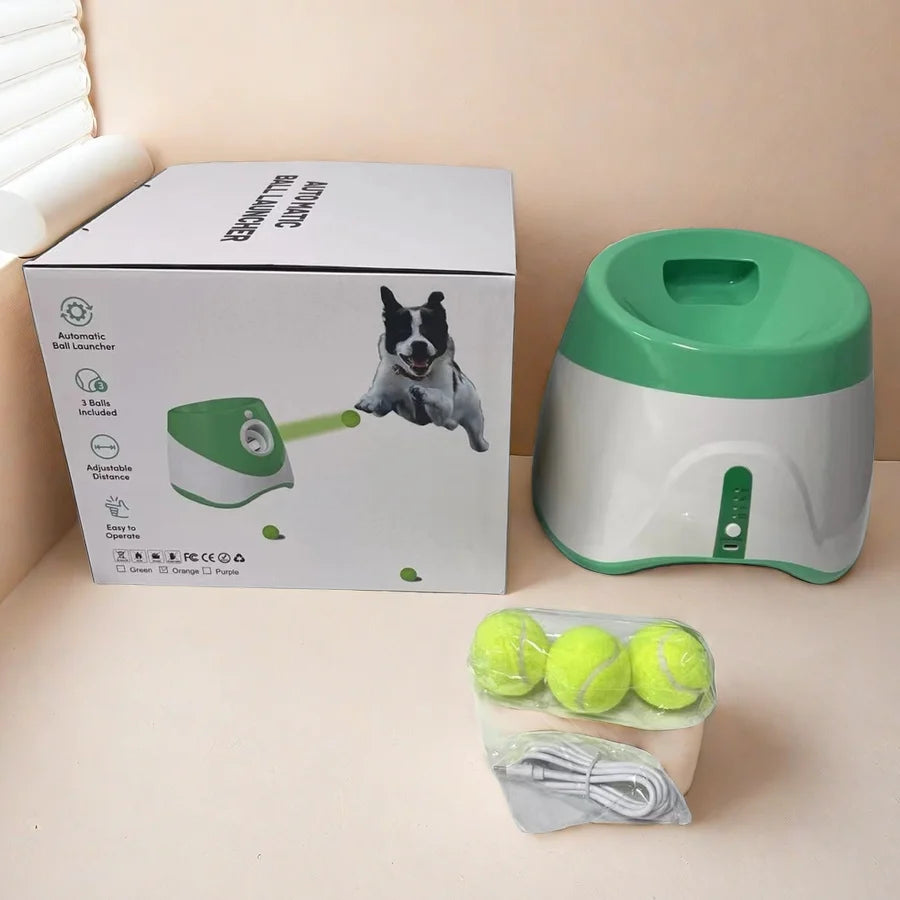 Lançador Automático de Bola para Cães com Recarga USB
