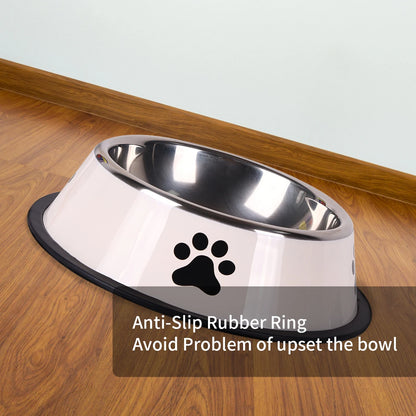 Tigela de Aço Inox para Cães e Gatos Antiderrapante