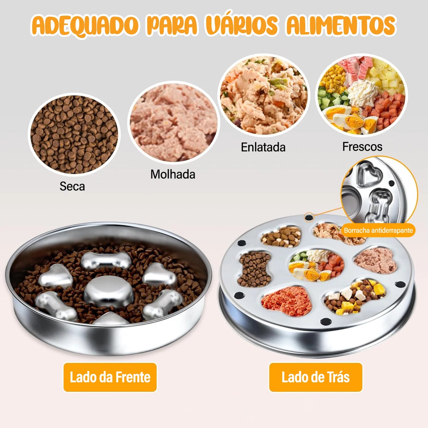 Comedouro Inox Antiengasto Pet