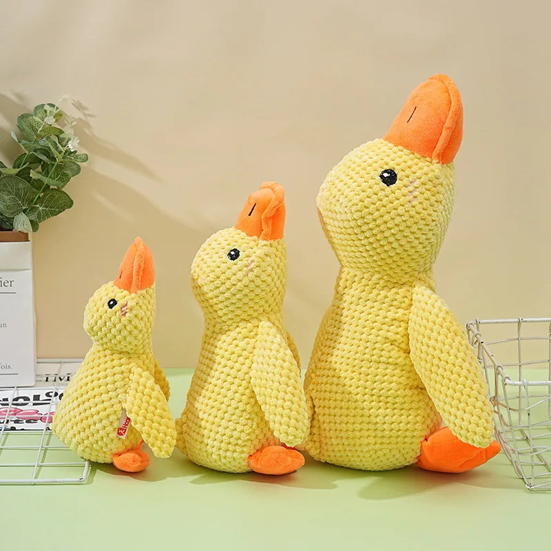 Brinquedo de Pato de Pelúcia com Som para Cães