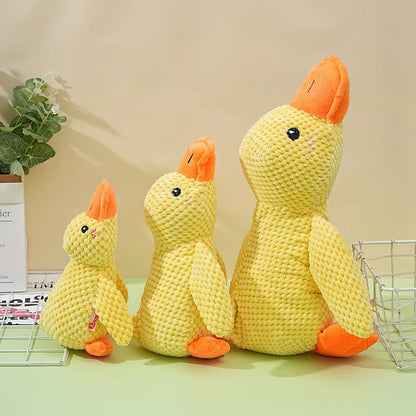 Brinquedo de Pato de Pelúcia com Som para Cães