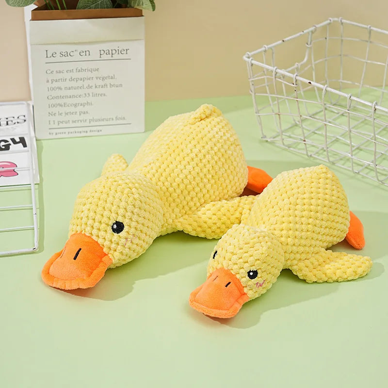 Brinquedo de Pato de Pelúcia com Som para Cães