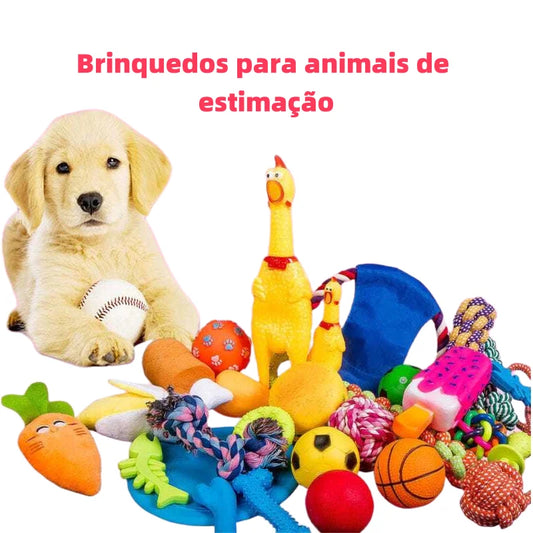 Kit 10 Brinquedos para Filhotes – Anti-Estresse e Limpeza Dental