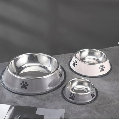 Tigela de Aço Inox para Cães e Gatos Antiderrapante