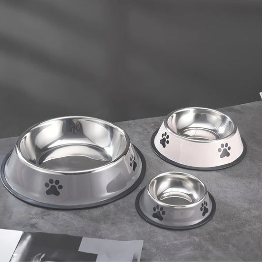 Tigela de Aço Inox para Cães e Gatos Antiderrapante